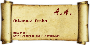 Adamecz Andor névjegykártya